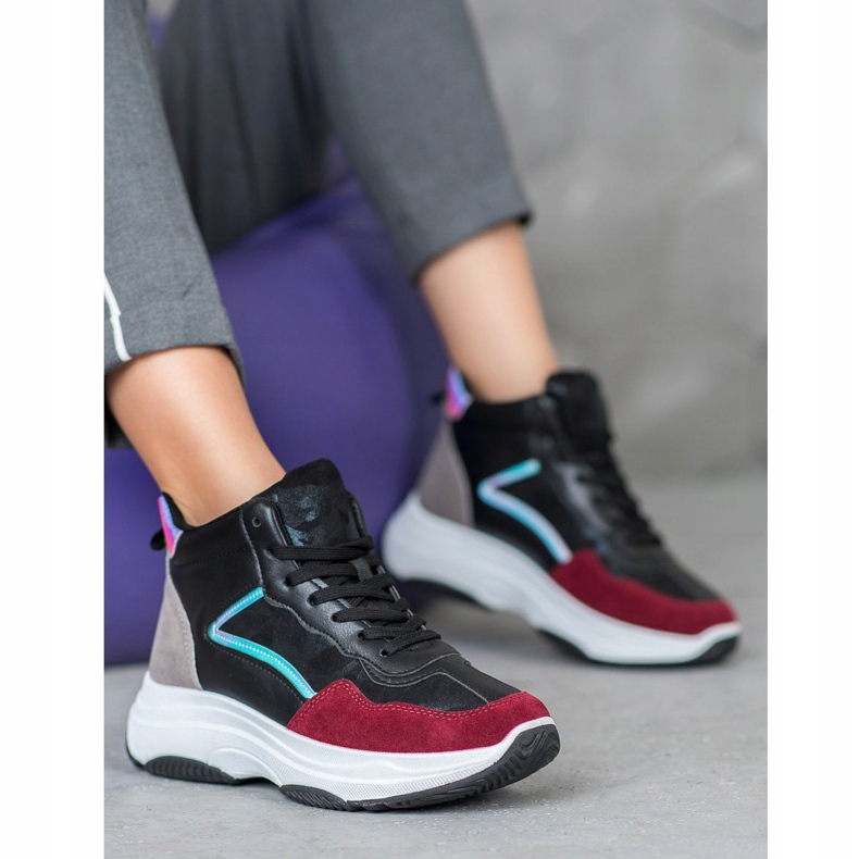 Ideal Shoes Vysoké boty na platformě černý vícebarevný 1