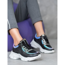 SHELOVET Tenisky S Flitry Na Platformě černý vícebarevný 1