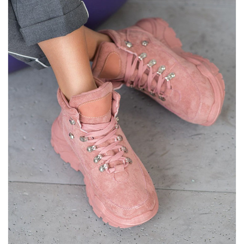 Queentina Semišové tenisky růžový 1