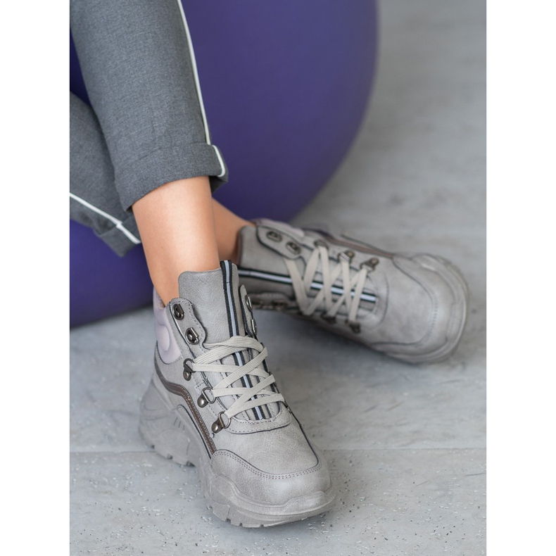 Queentina Teplé tenisky šedá 1