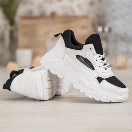 SHELOVET Pohodlné tenisky bílý černý 1