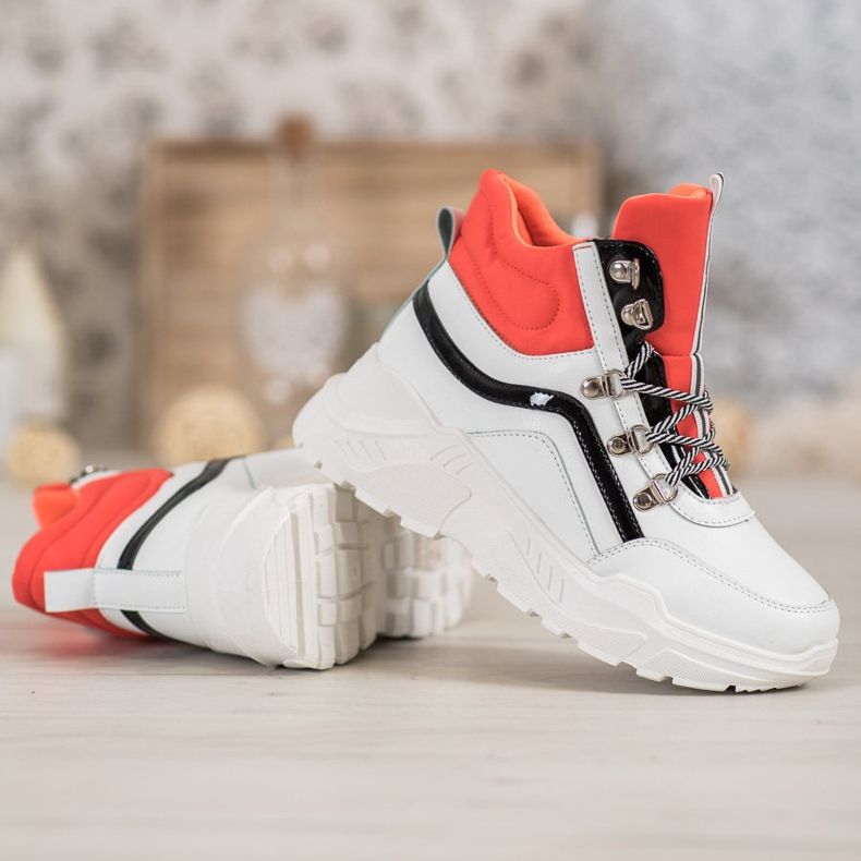 Ideal Shoes Módní boty bílý pomerančový vícebarevný 1