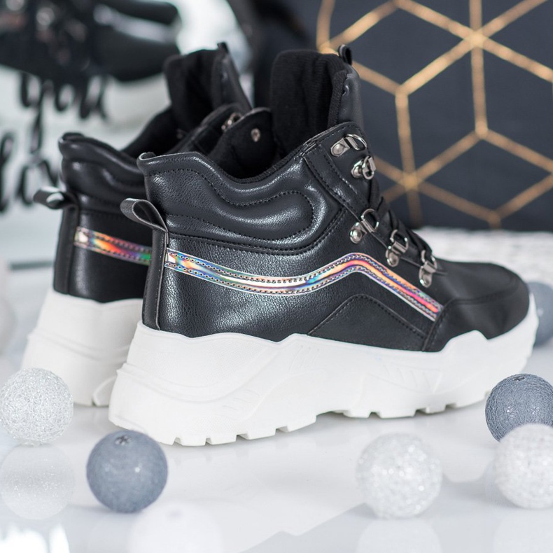 Ideal Shoes Módní boty černá 2