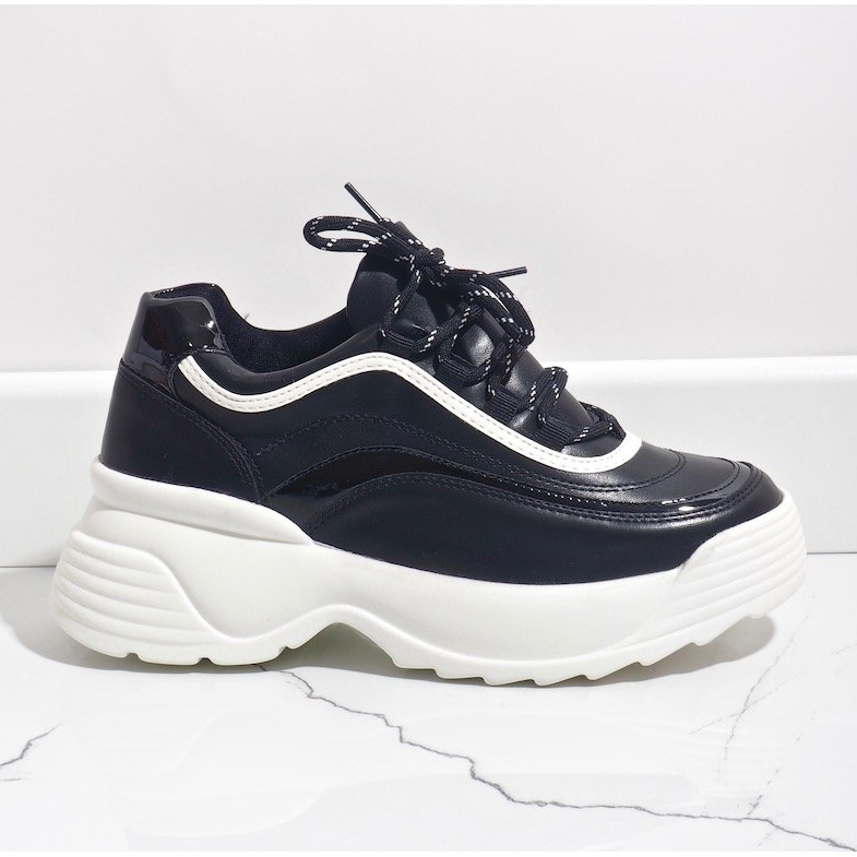 Černé sportovní tenisky z eko kůže 7918-Y černá 2