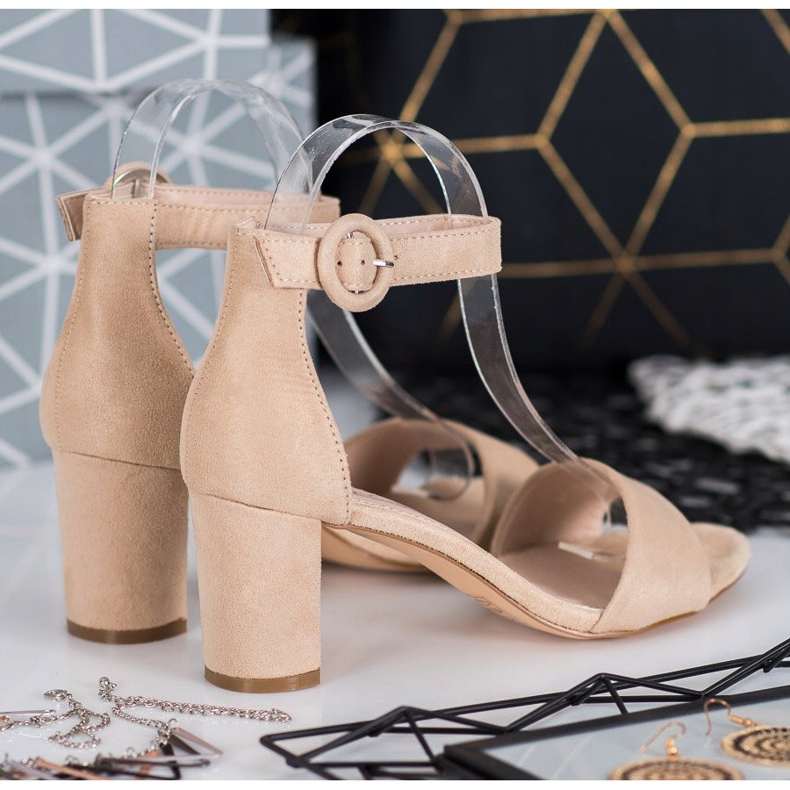 Evento Klasické sandály na vysokém podpatku hnědý 1