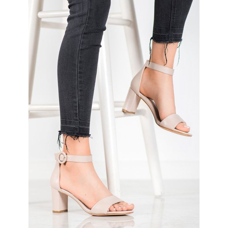 Evento Klasické sandály na vysokém podpatku béžový 2