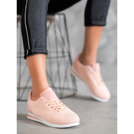 SHELOVET Svázané boty na platformě oranžový růžový 1