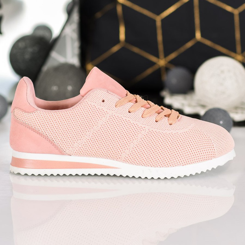 SHELOVET Svázané boty na platformě oranžový růžový 2