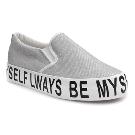 Slip On Glitter E22 šedá 1