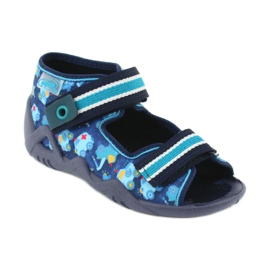 Sandály Befado dětské boty 250P090 bílý námořnická modrá modrý 1