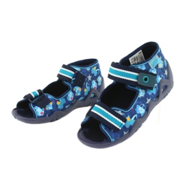 Sandály Befado dětské boty 250P090 bílý námořnická modrá modrý 3