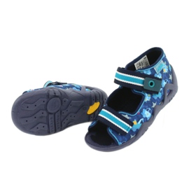 Sandály Befado dětské boty 250P090 bílý námořnická modrá modrý 5