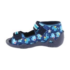 Sandály Befado dětské boty 250P090 bílý námořnická modrá modrý 2