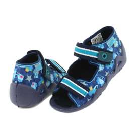 Sandály Befado dětské boty 250P090 bílý námořnická modrá modrý 4