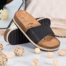 Goodin Módní černé pantofle černý 1