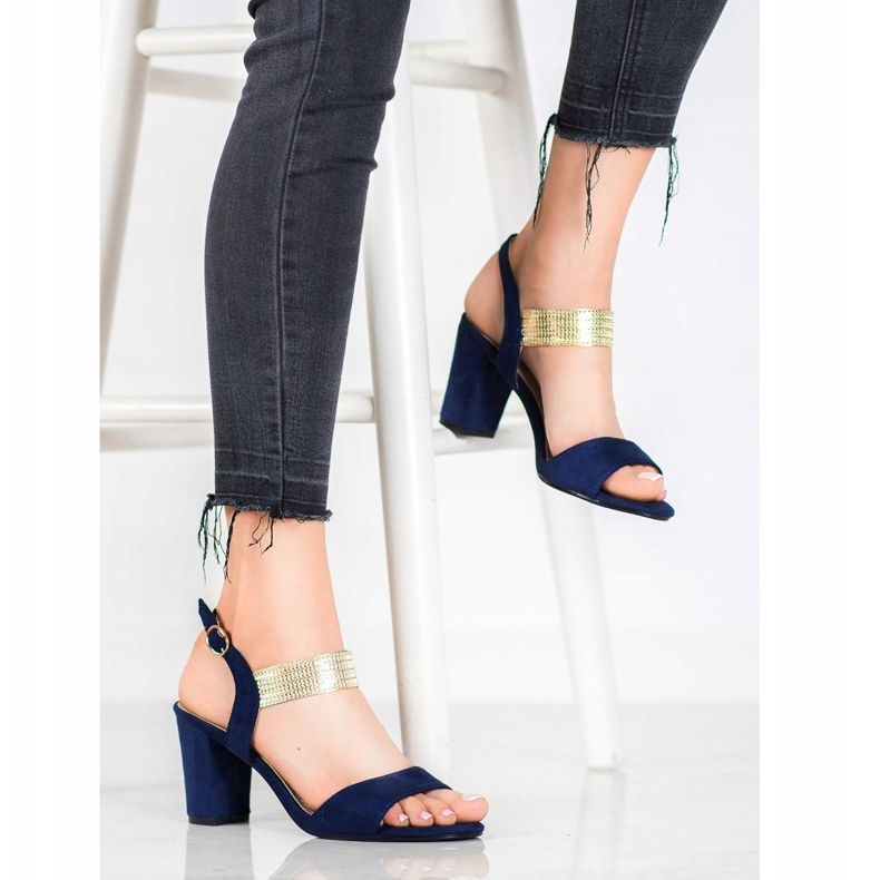 Filippo Sandály Se Zlatým Pásem modrý žlutá 1