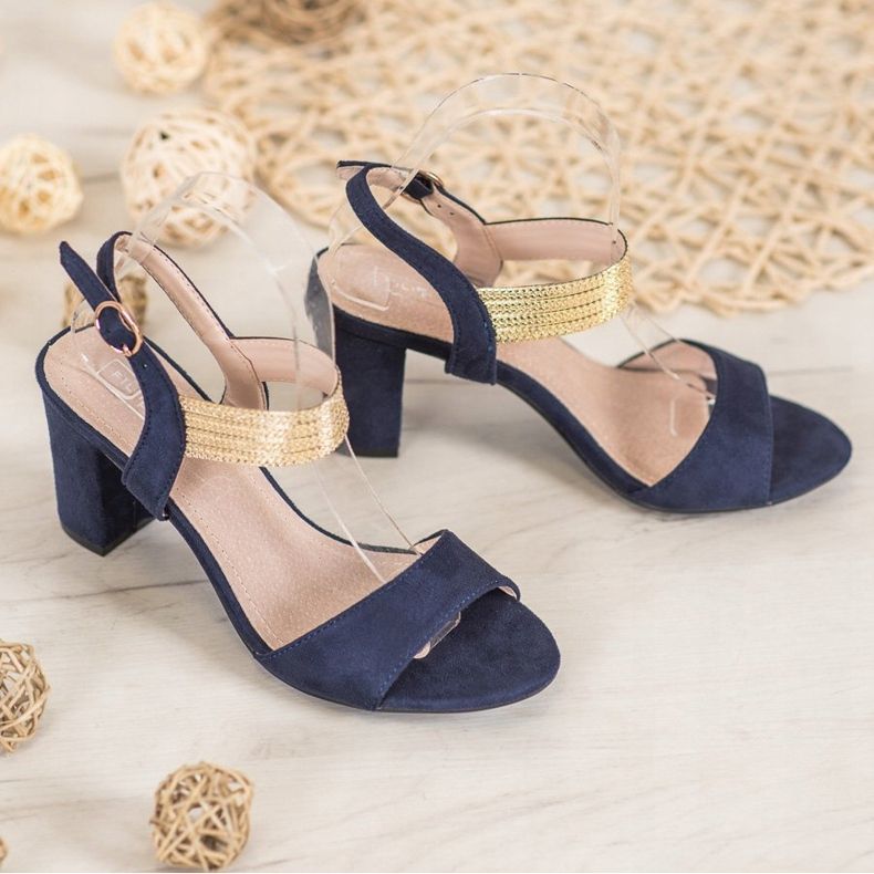 Filippo Sandály Se Zlatým Pásem modrý žlutá 2