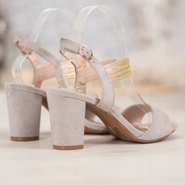 Filippo Sandály Se Zlatým Pásem šedá žlutá 1