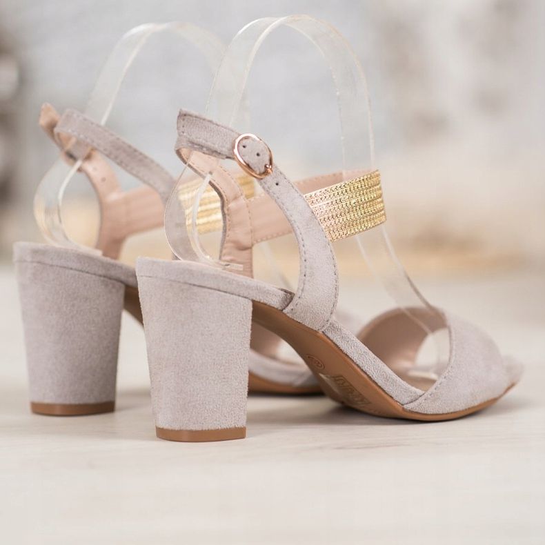 Filippo Sandály Se Zlatým Pásem šedá žlutá 1