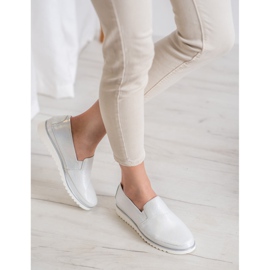 Sergio Leone Stříbrné nazouvací boty šedá 1