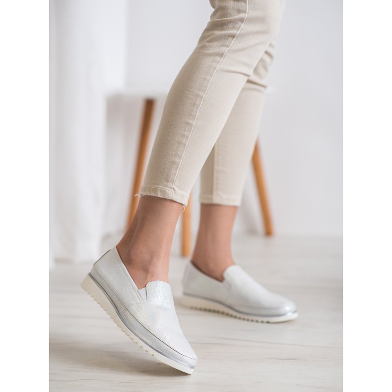 Sergio Leone Stříbrné nazouvací boty šedá 2