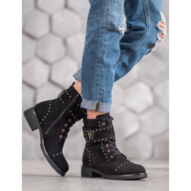 SDS Módní semišoví dělníci černý 2