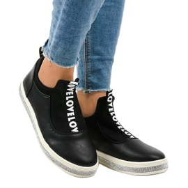 Černé nazouvací tenisky Lycra 1155-Y černá 1 Černé nazouvací tenisky Lycra 1155-Y černá 1