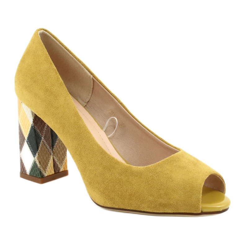 Semišové lodičky Sergio Leone PB135 žlutá 1