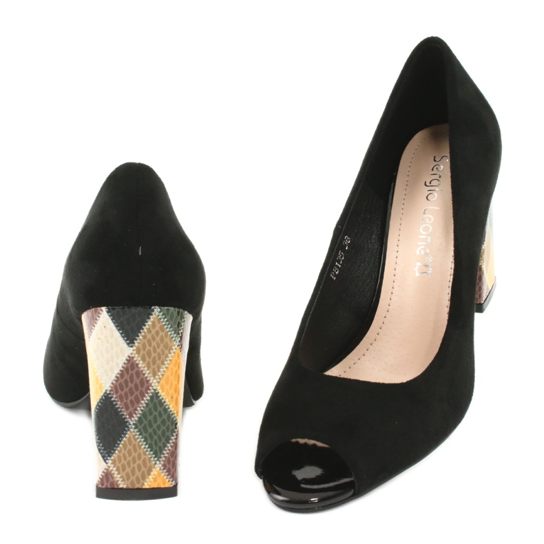 Semišové lodičky Sergio Leone PB135 černé černá 4