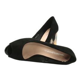 Semišové lodičky Sergio Leone PB135 černé černý 5