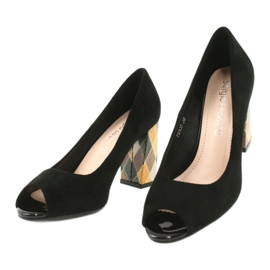 Semišové lodičky Sergio Leone PB135 černé černý 3