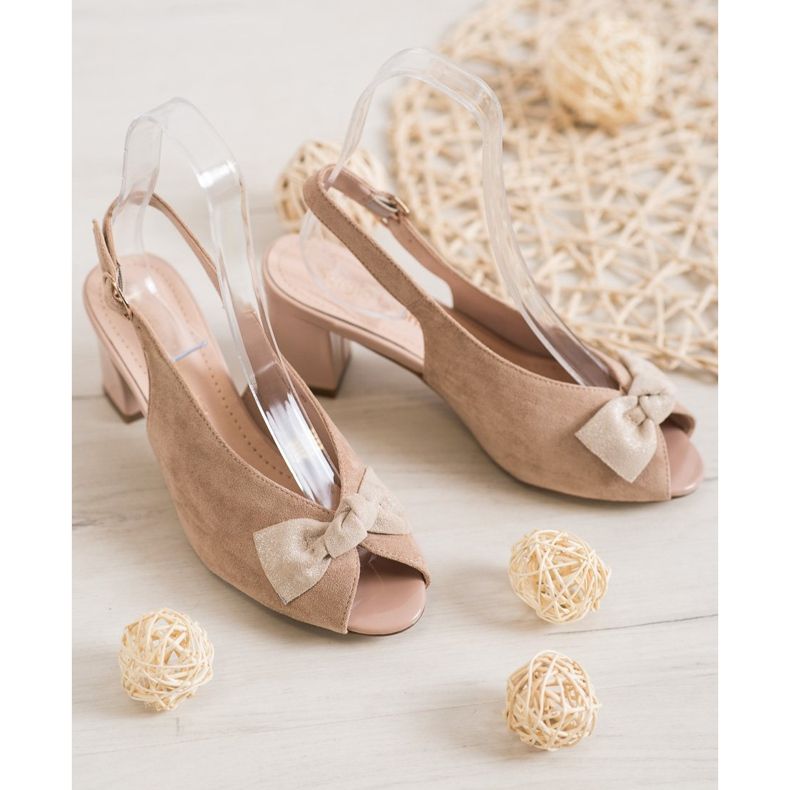 Sergio Leone Otevřené sandály s mašlí hnědý 2