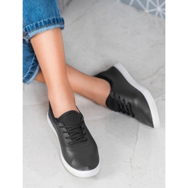 SHELOVET Lehké tenisky s eko kůží černá 1