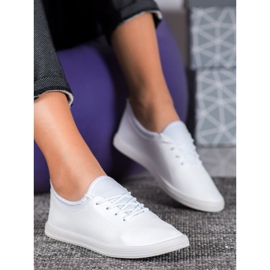 SHELOVET Lehké tenisky s eko kůží bílý 1