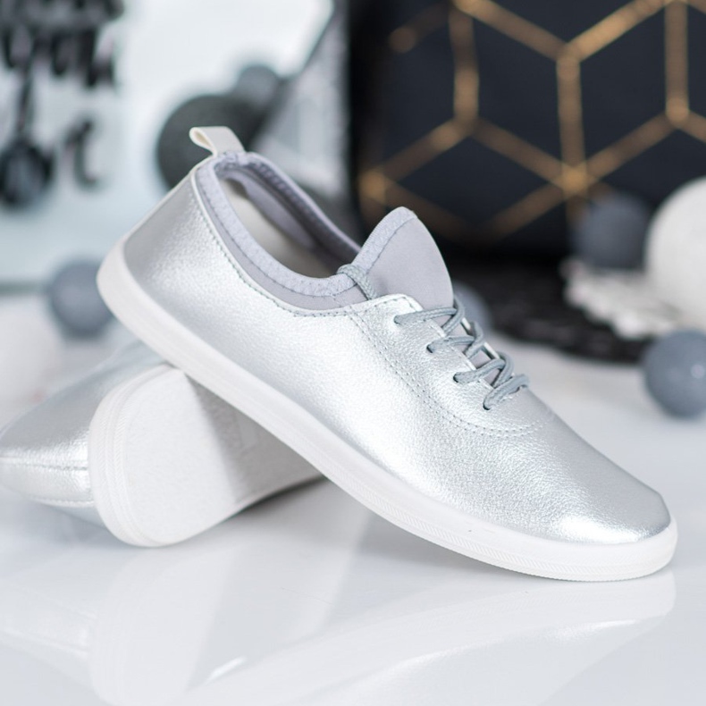 SHELOVET Lehké tenisky s eko kůží šedá 1