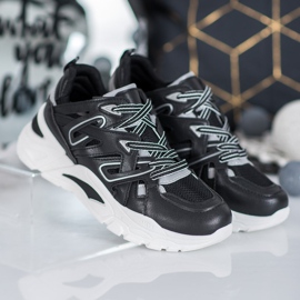 Small Swan Pohodlné ekologické kožené tenisky černá 1