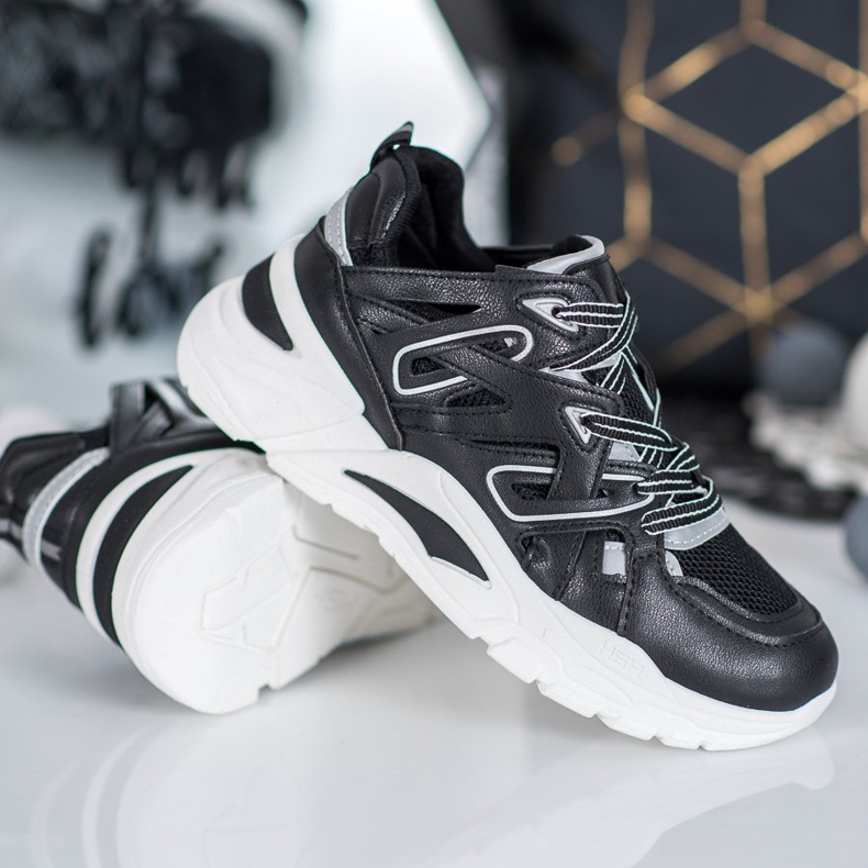 Small Swan Pohodlné ekologické kožené tenisky černá 2