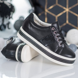 Bestelle Tenisky s kubickým zirkonem černý 1