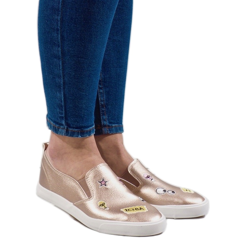 Zlaté tenisky s potisky G82-5 zlatý 1 Zlaté tenisky s potisky G82-5 zlatý 1