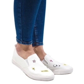 Bílé tenisky s potisky G82-2 bílý 1