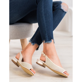 Sergio Leone Prolamované sandály na nízkých podpatcích žlutá 2