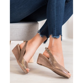 Sergio Leone Zlaté sandály s otevřenou špičkou zlatý 2