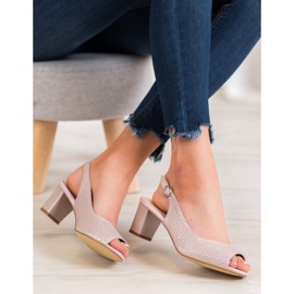 Sergio Leone Prolamované sandály na baru růžový 2