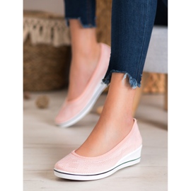 Super Me Prolamovaná baletka na klínku růžový 2