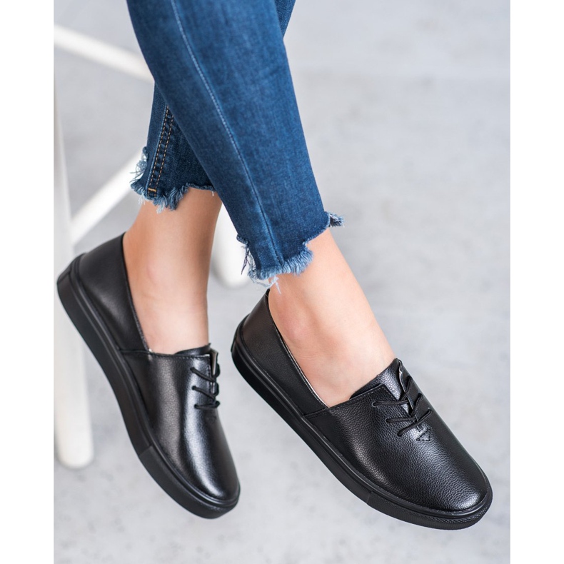 Filippo Stylové kožené tenisky černá 1