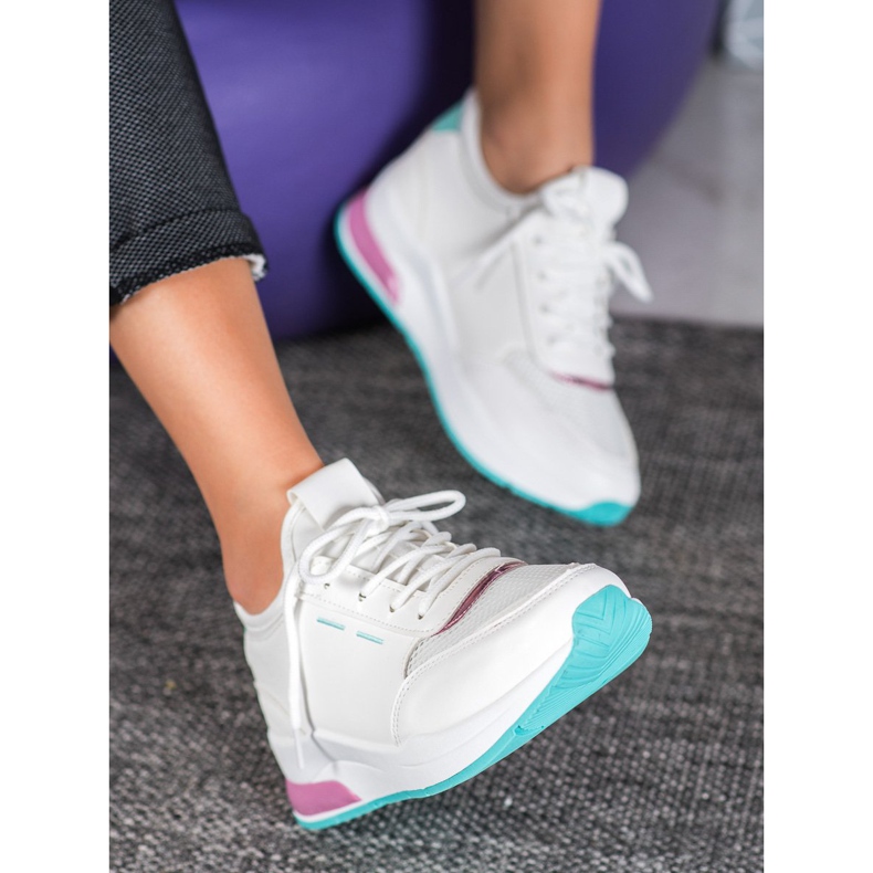 SHELOVET Svázané boty v eko kůži bílý 2