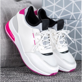 SHELOVET Svázané boty v eko kůži bílý 1