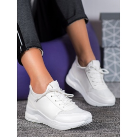 SHELOVET Svázané boty v eko kůži bílý 1