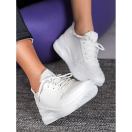 SHELOVET Svázané boty v eko kůži bílý 2