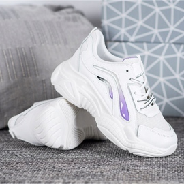 SHELOVET Módní tenisky na platformě bílý 1